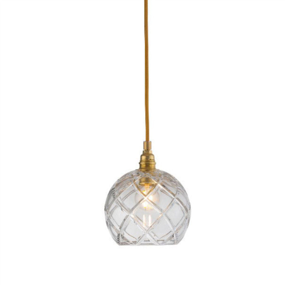 Buy Pendant Lights Australia Rowan Pendant Light W155mm Clear Glass Shiny Gold - LA101532