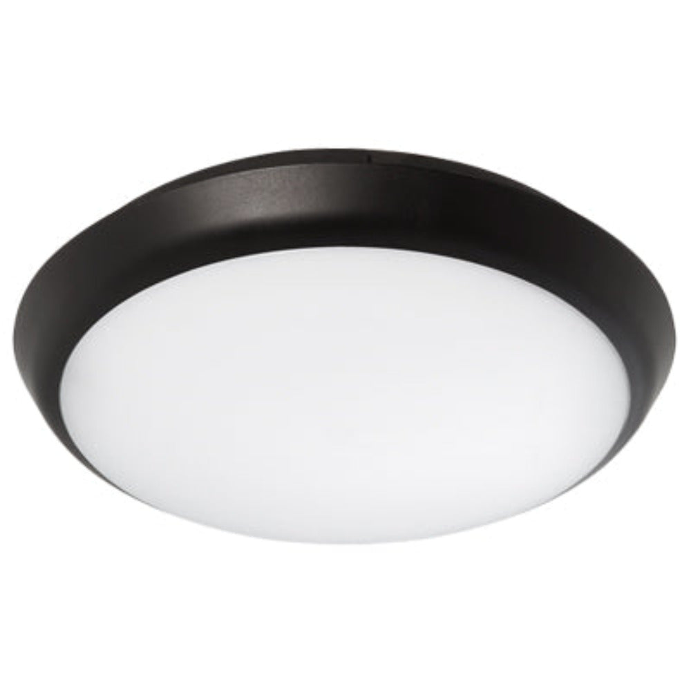 Buy LED Oyster Lights Australia Martec Conrad 300mm LED Oyster Light 24W Tricolour Dimmable Matt Black - MLCO34524MD