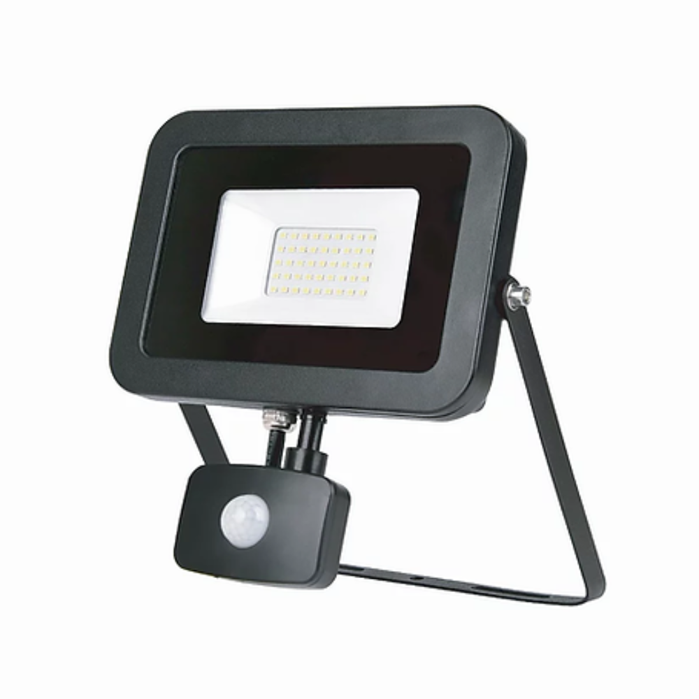 LED Floodlight With Sensor 30W Black Aluminium - FL-LG158S-30W/ PIR/BK