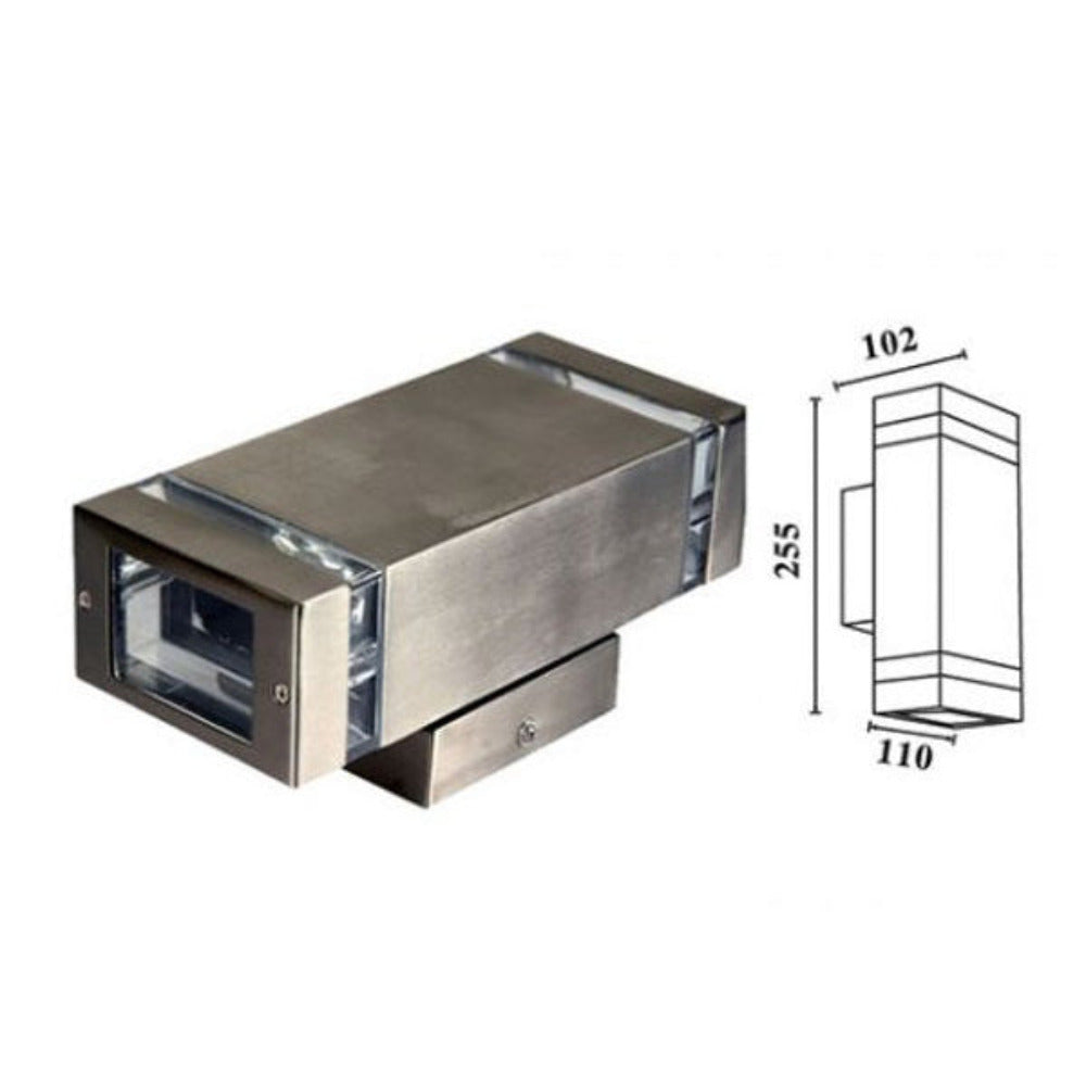 Buy Up / Down Wall Lights Australia Square Up / Down Wall Lights H255mm 304 Stainless steel - 257-2