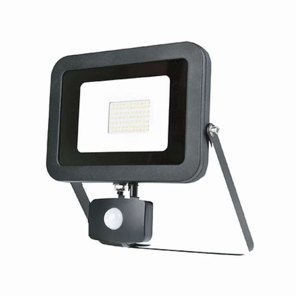 LED Floodlight With Sensor 50W Black Aluminium - FL-LG158S-50W/ PIR/BK