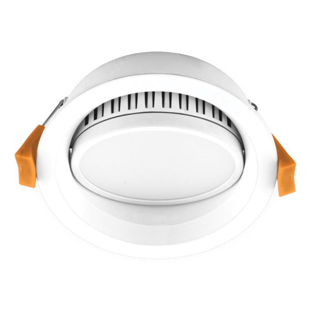 Deco Tilt Round Recessed LED Downlight 13W White Aluminium 3CCT / DALI - 21667
