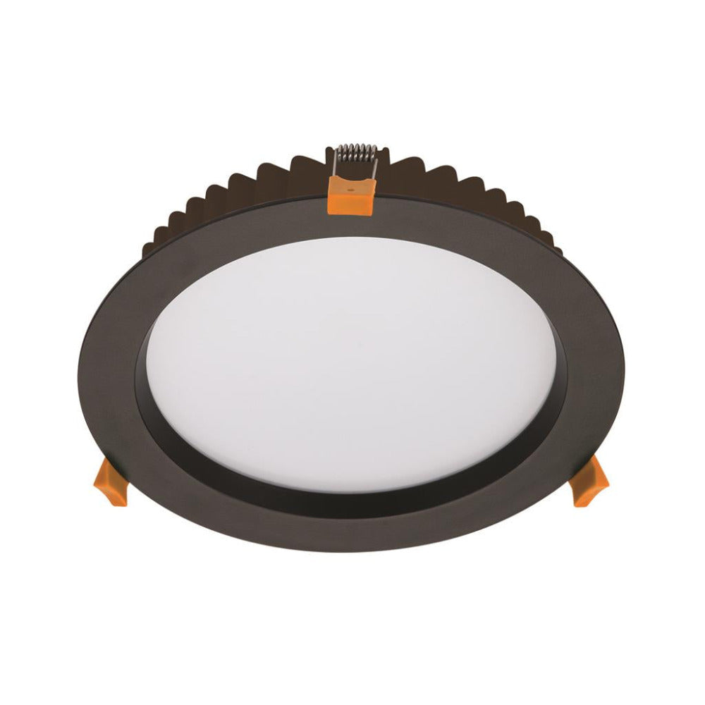Buy Recessed LED Downlights Australia Deco Round Recessed LED Downlight 28W Black Aluminium 3CCT / DALI - 21597