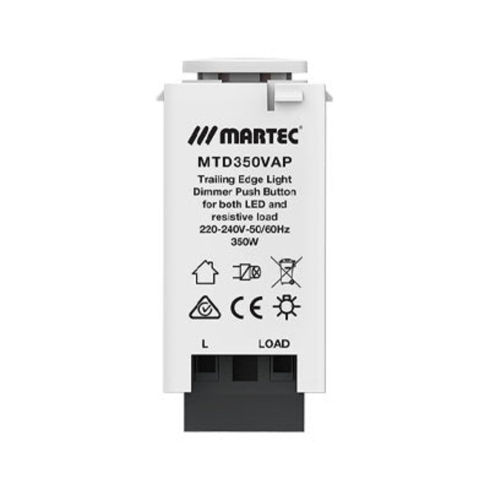 Buy Dimmers & Switches Australia 350VA Trailing Edge LED Light Dimmer Mechanism Push - MTD350VAP