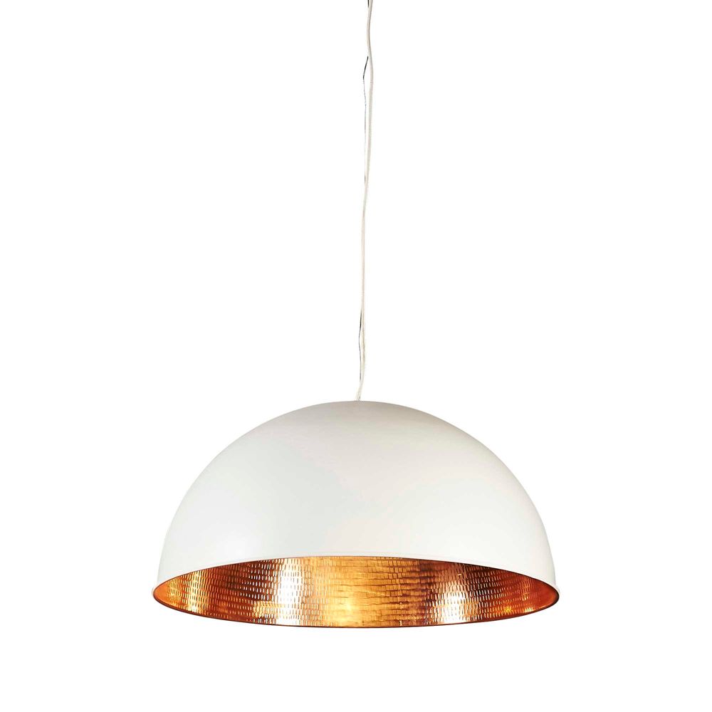 Buy Pendant lights australia - Alfresco Dome 1 Light Pendant White Copper - ELAWDOMEWHTCOP