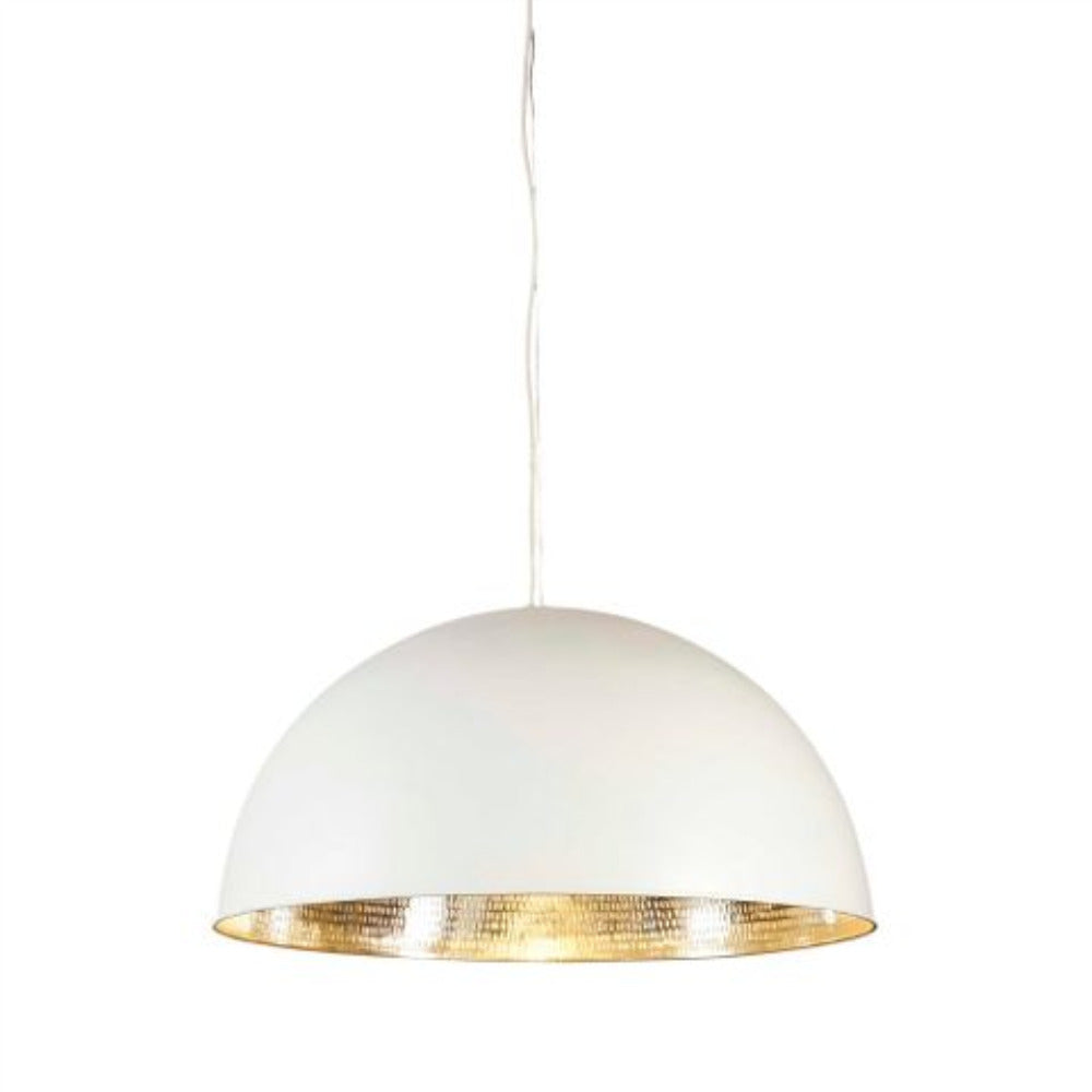 Buy Pendant lights australia - Alfresco Dome 1 Light Pendant White Silver - ELAWDOMEWHTSIL