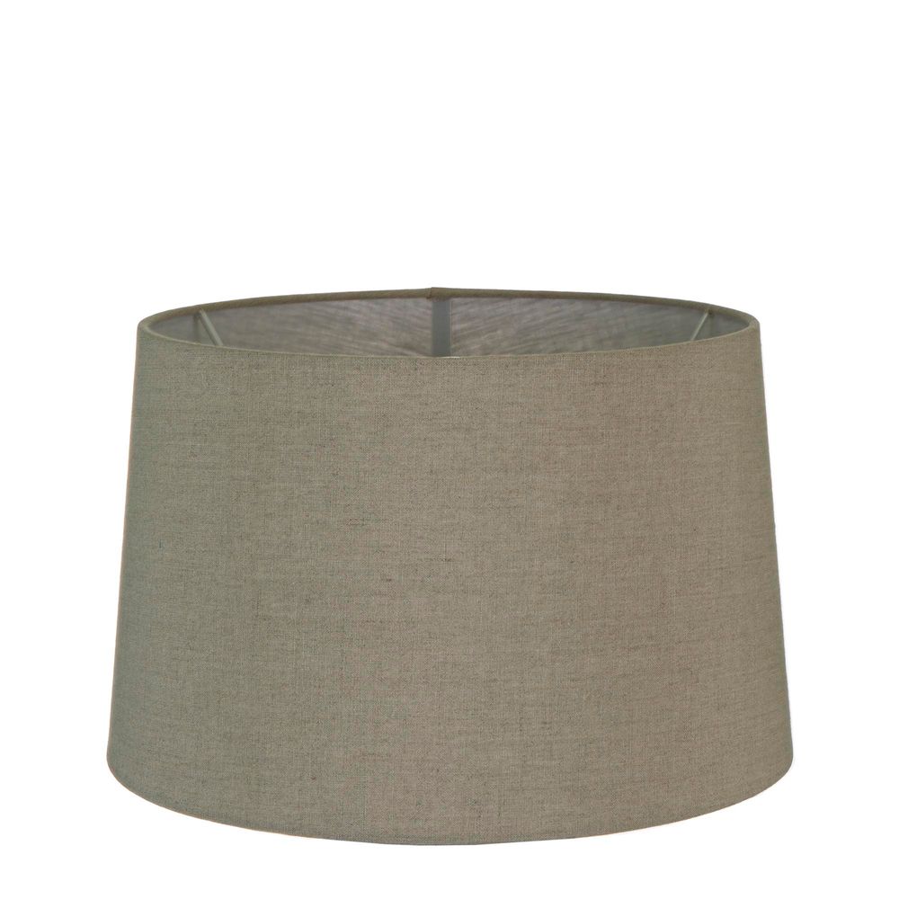 Buy Lamp Shades Australia Large Drum Lamp Shade (16x14x10 H) - Dark Natural Linen - Linen Lamp Shade - ELSZ161410NLEU