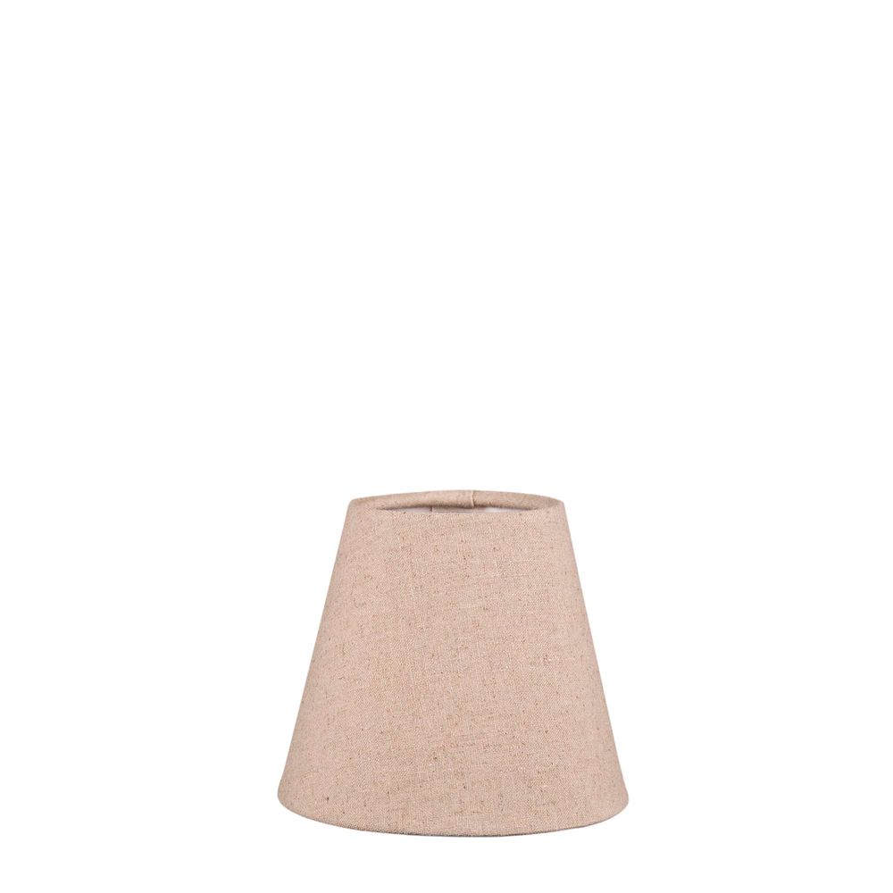 XXXS Taper Lamp Shade (5x3x4.5 H) - Dark Natural Linen - Linen Lamp Shade with Clip Fixture - ELSZ5345NL