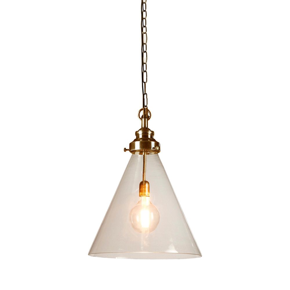 Gadsden Medium Glass 1 Light Pendant Brass - ELPIM51961AB