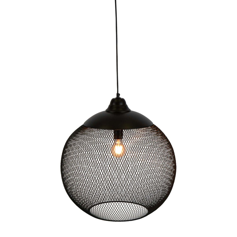 Buy Pendant Lights Australia Carlo Large Pendant Light Black Metal - ELZR6359BB