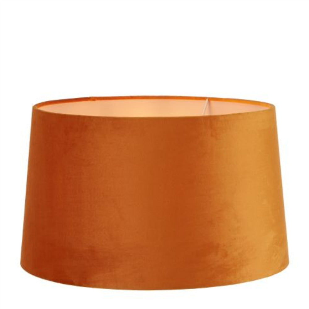 XL Drum Lamp Shade (18x16x10.5 H) - Burnt Orange - Velvet Lamp Shade - ELSZ1816105OREU