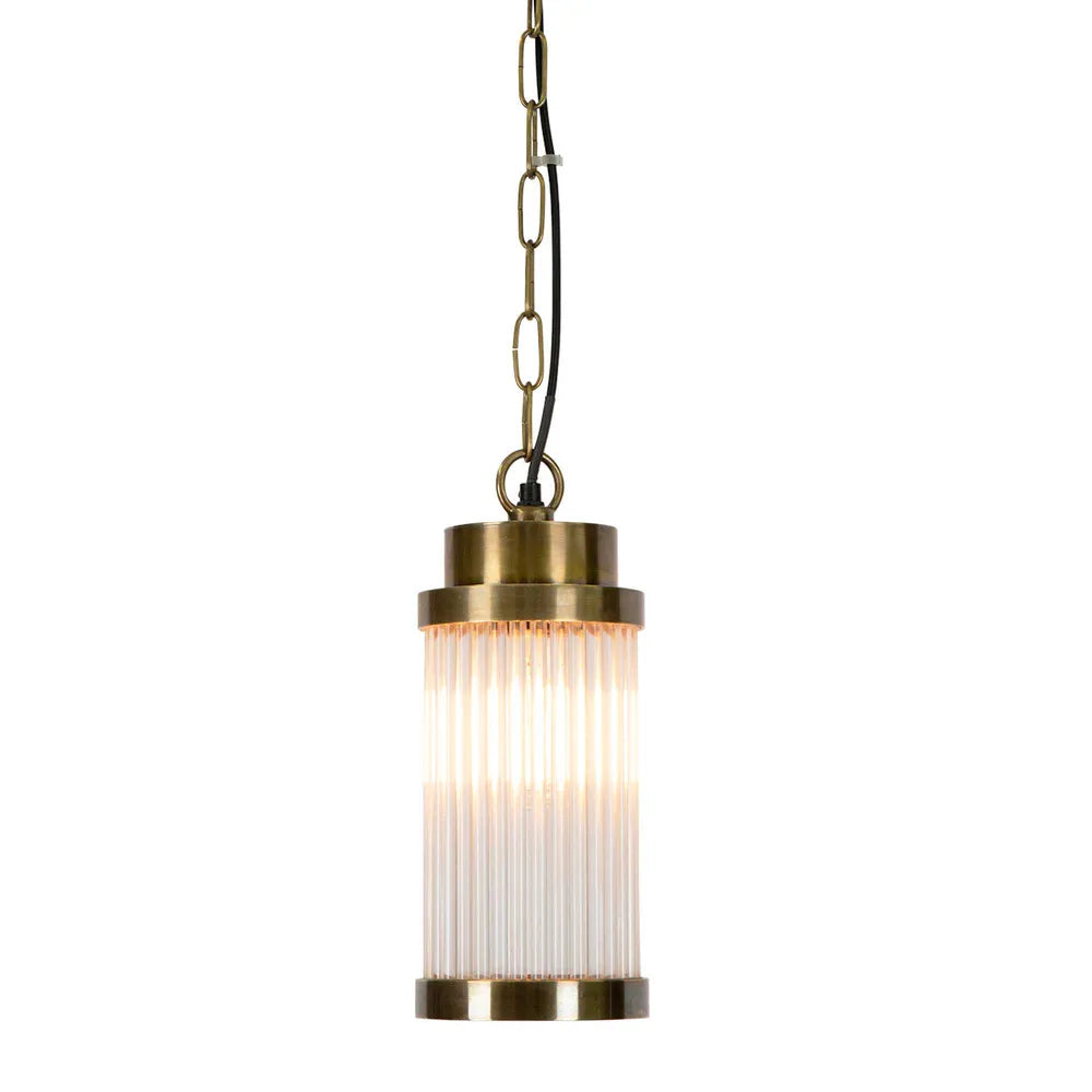 Rotterdam Pendant Light Antique Brass Glass - ELPIM31400AB