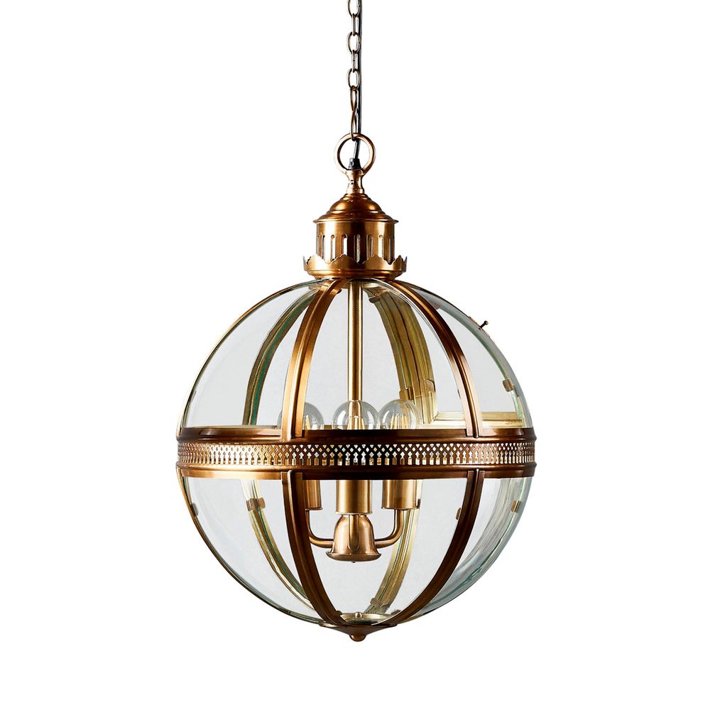 Antique brass 3 store light pendant