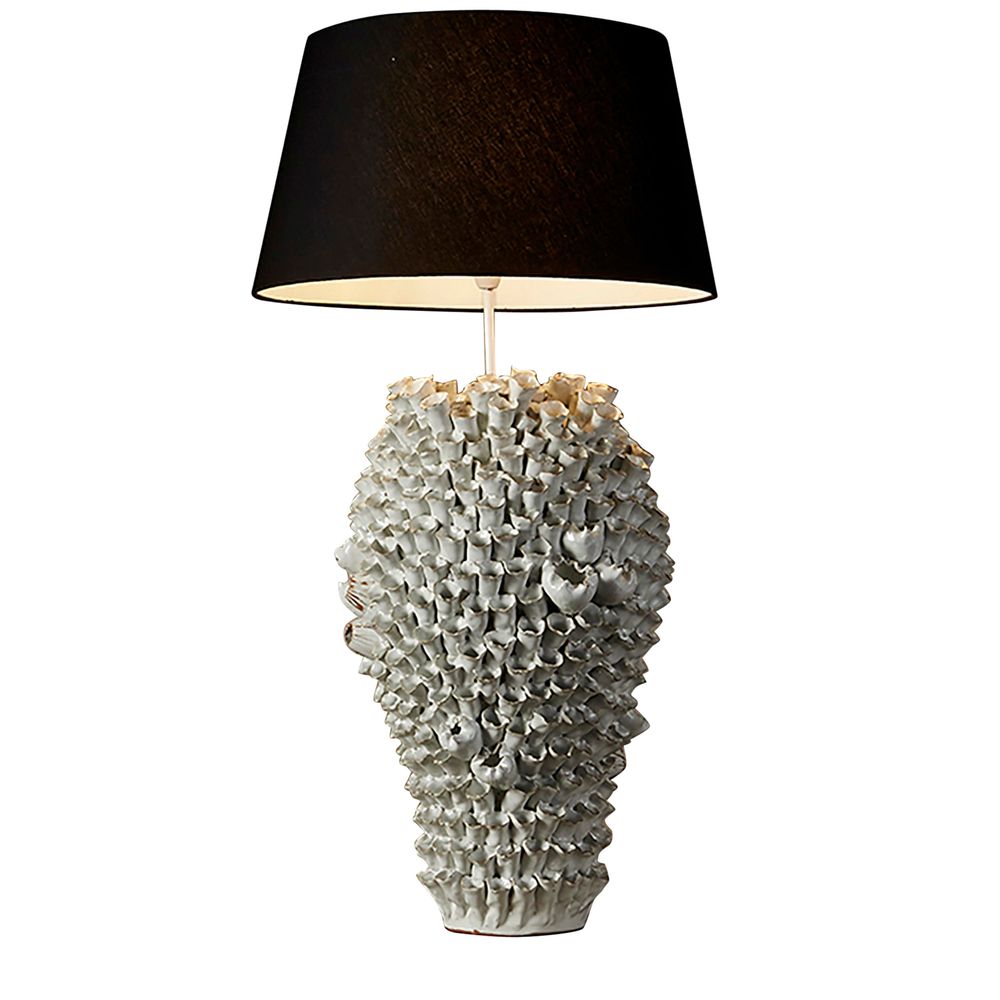 Buy Table Lamps Australia Singita - White - Large Glazed Coral Ceramic Table Lamp Base Only - ELTIQ102601