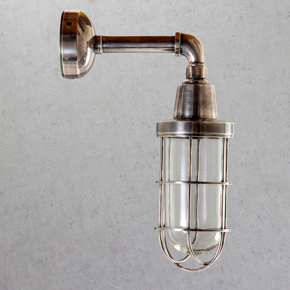 Buy Exterior Wall Lights Australia Starboard Outdoor Wall Lamp Antique Silver - ELPIM51046AS