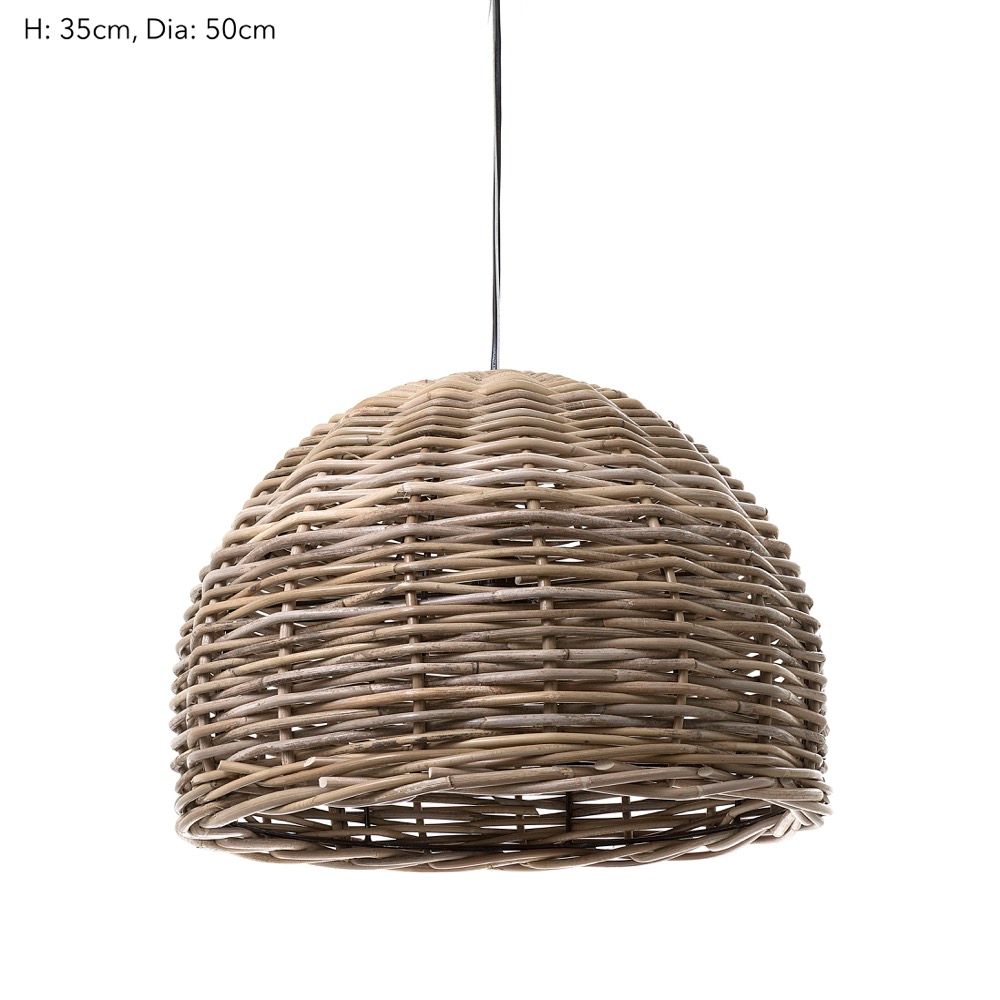 Buy Pendant Lights Australia Rattan Small 1 Light Pendant 500x300mm - ELVAN221