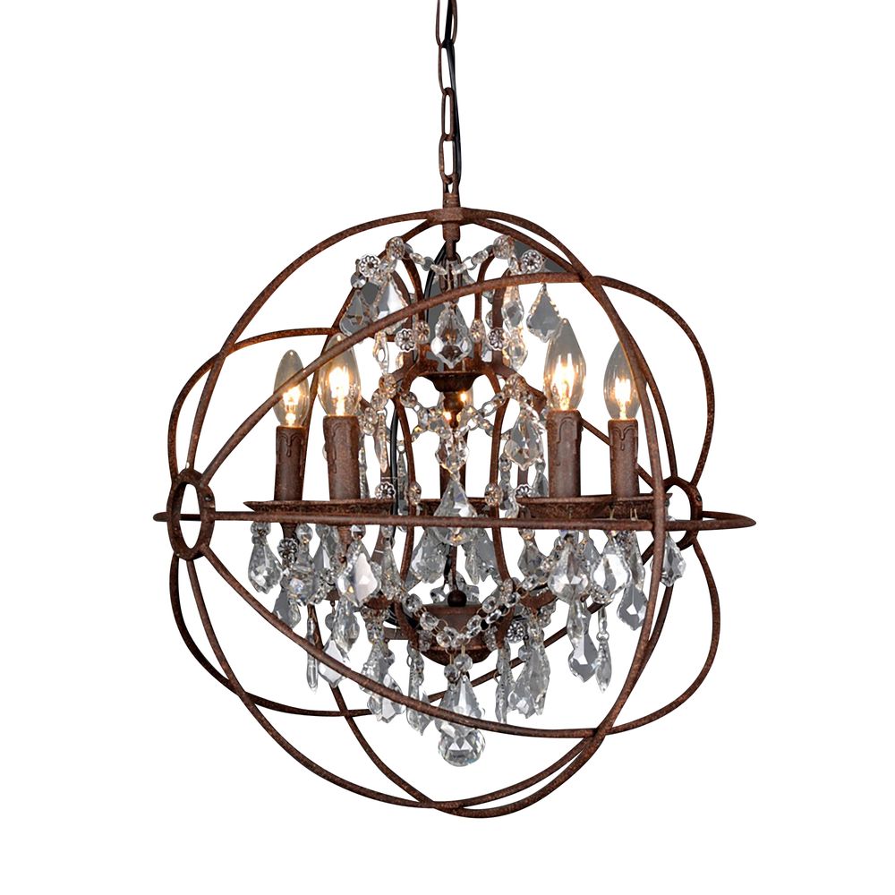 Buy Chandeliers Australia Sundance 5 Light Chandelier Medium Rust - ELZRD60002-50R
