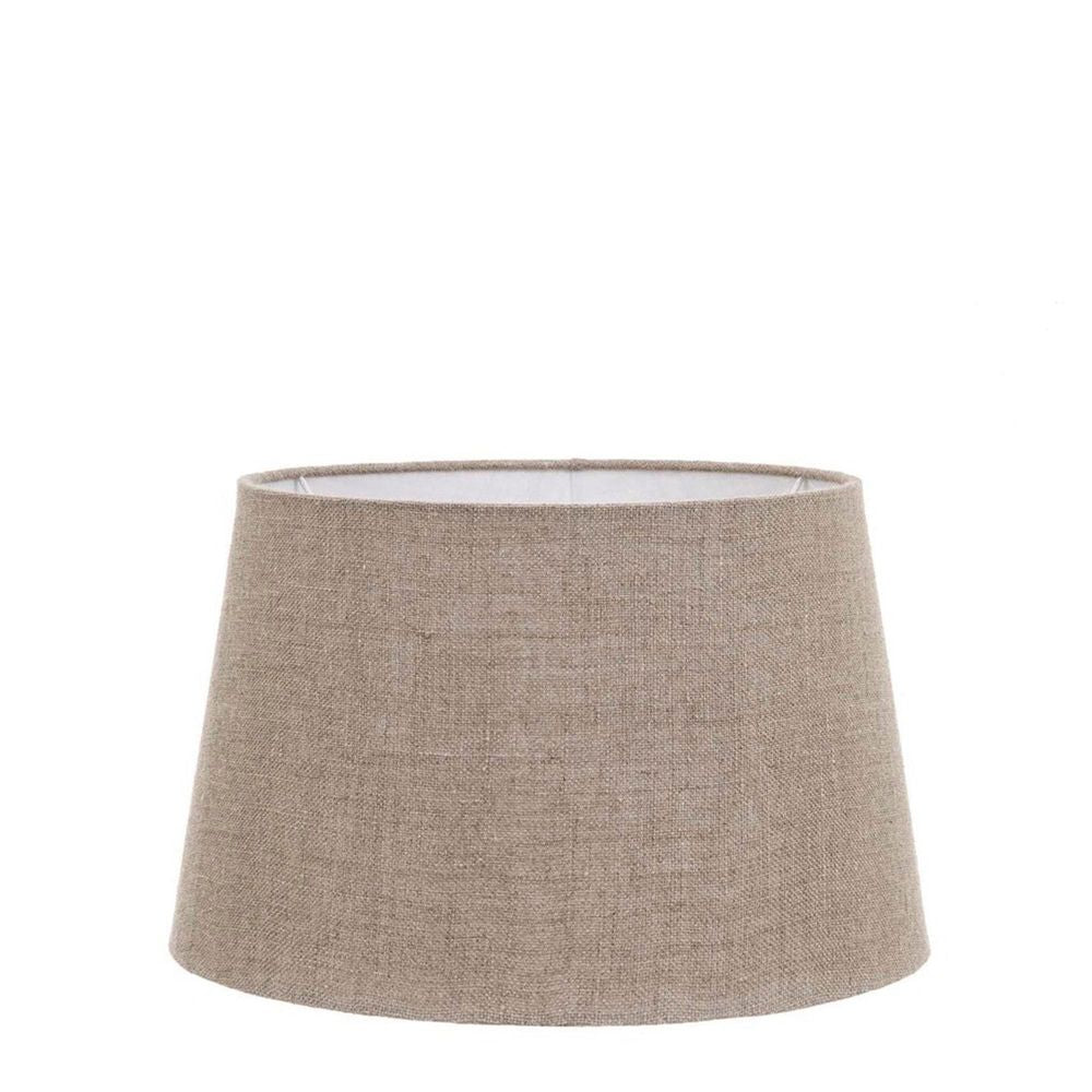 Buy Lamp Shades Australia Medium Drum Lamp Shade (14x12x9.5 H) - Dark Natural Linen - Linen Lamp Shade - ELSZ141295NLEU