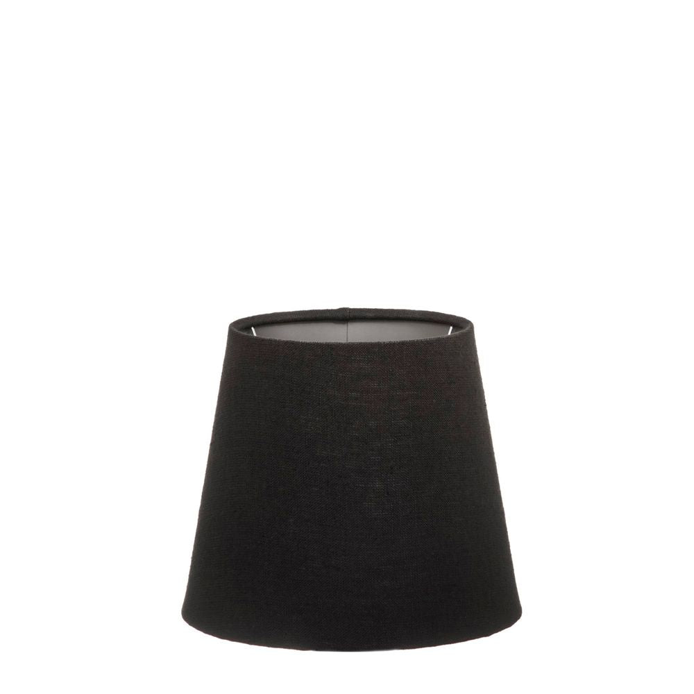 XXS Taper Lamp Shade (7x5x6 H) - Black with Silver Lining - Linen Lamp Shade - ELSZ756BLKSILEU