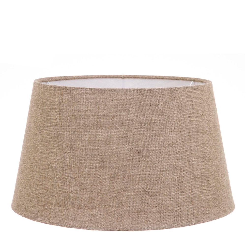 Buy Lamp Shades Australia XXL Drum Lamp Shade (20x18x12 H) - Dark Natural Linen - Linen Lamp Shade - ELSZ201812NLEU