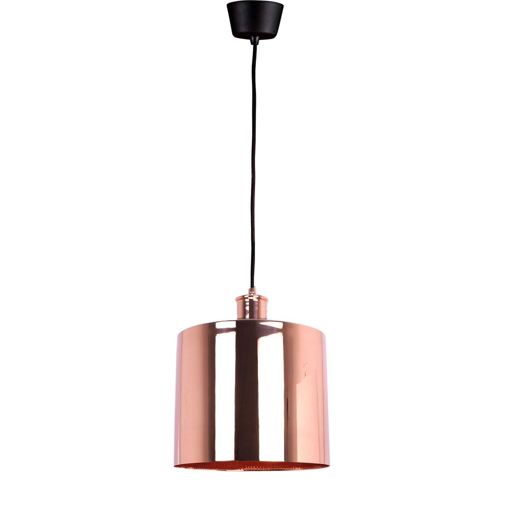 Portofino Large 1 Light Metal Drum Pendant Shiny Copper - ELPRFT34COP