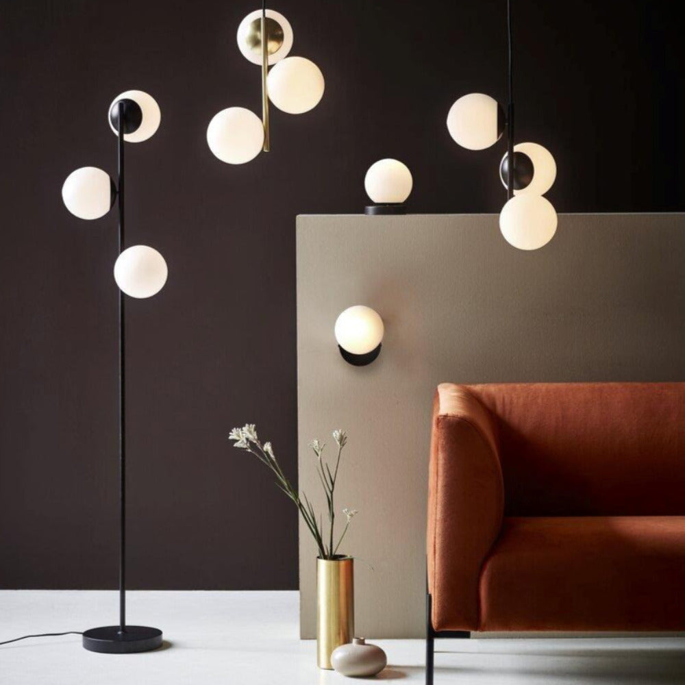 Buy Wall Sconce Australia Lilly 1 Light Wall Light Black & Opal White - 48891003