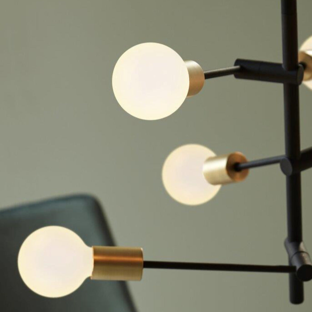 Buy Pendant Lights Australia Josefine 6 Light Pendant Matt Black & Brass - 48933003