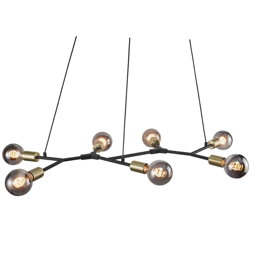 Buy Island Pendant Lights Australia Josefine 7 Light Island Pendant Matt Black & Brass - 2010303003