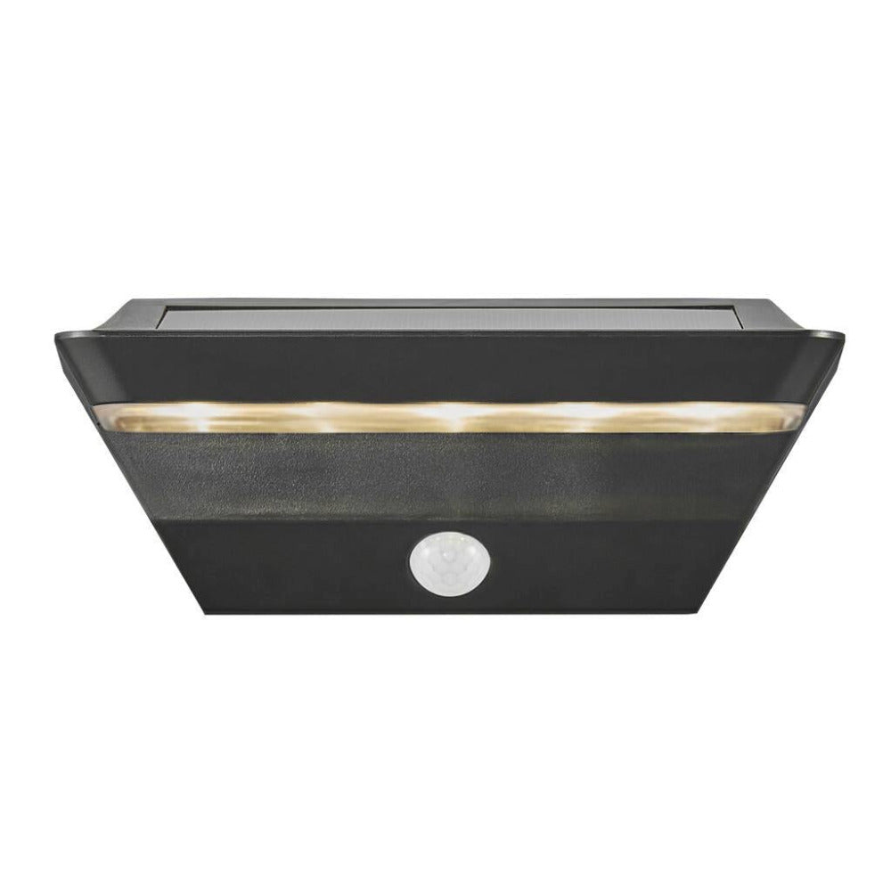 Buy Security Wall Lights Australia Agena Solar LED Wall Light With Sensor Black - 2118221003