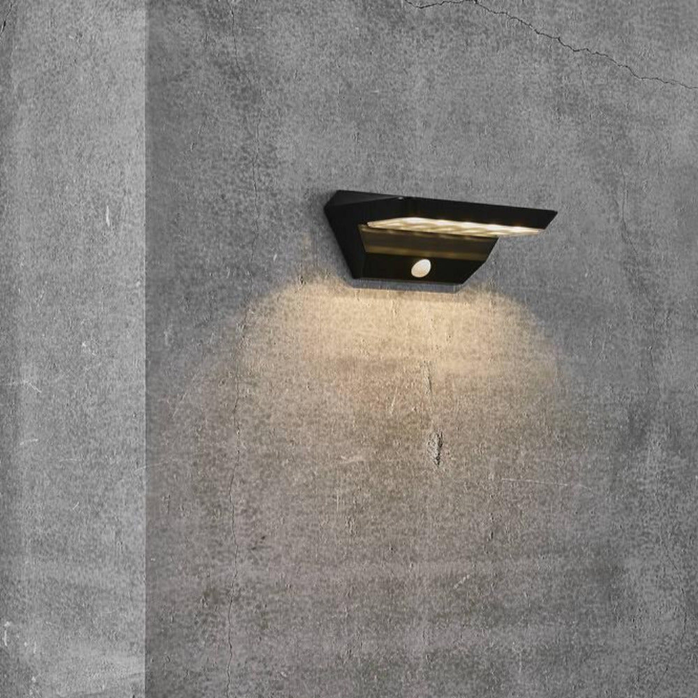 Buy Security Wall Lights Australia Agena Solar LED Wall Light With Sensor Black - 2118221003