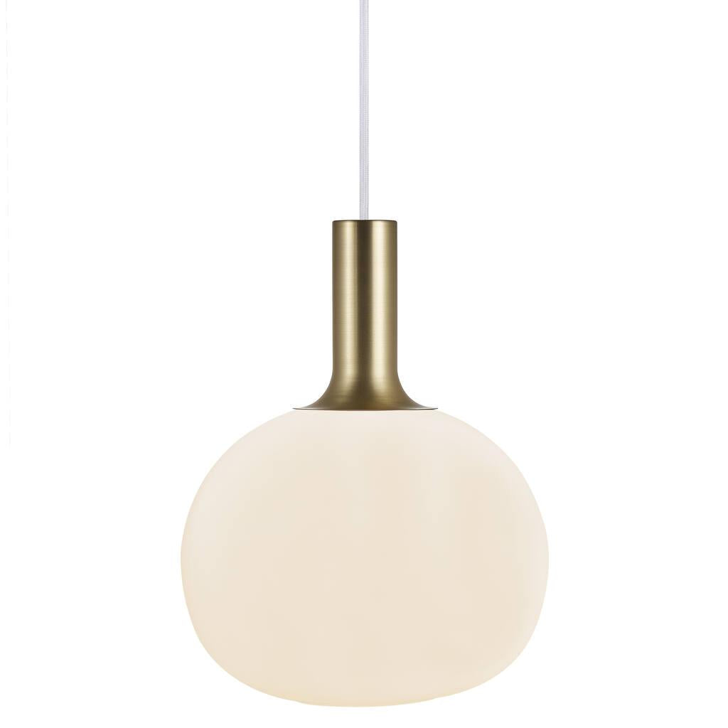 Buy Pendant Lights Australia Alton 1 Light Medium Pendant Black/Brass & Opal white - 47313001