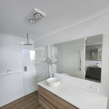 Buy 3 In 1 Bathroom Heaters Australia Klein 2 Bathroom Heat Exhaust Side Duct 2 Light White- H2W