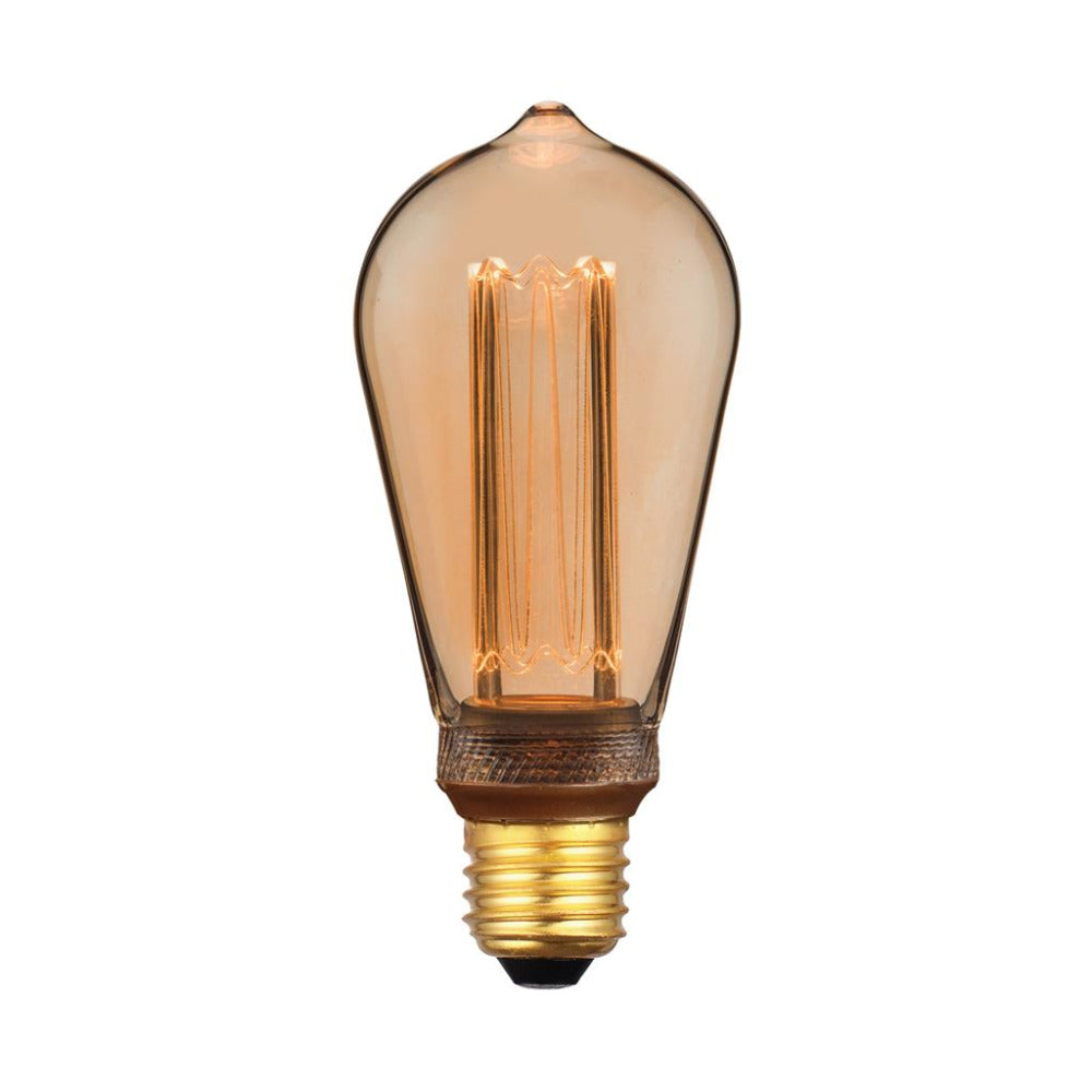 Buy LED Filament Globes Australia ST64 LED Filament Globe ES 240V 3.5W Amber 1800K - 65955