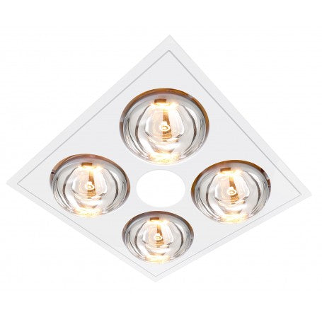 Buy 3 In 1 Bathroom Heaters Australia MYKA 4 Slimline 3 in 1 Heat Lamp Side ducted exhaust With LED White- M4HDLXWH