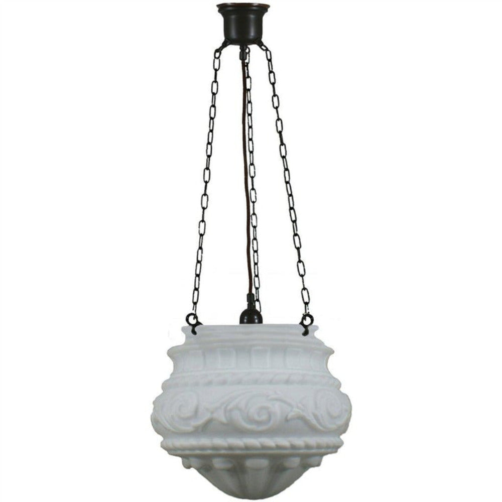 Buy Pendant Lights Australia 3 Chain Suspension Pendant Patina Black With 12" Premier Opal Matt Glass - 3020070