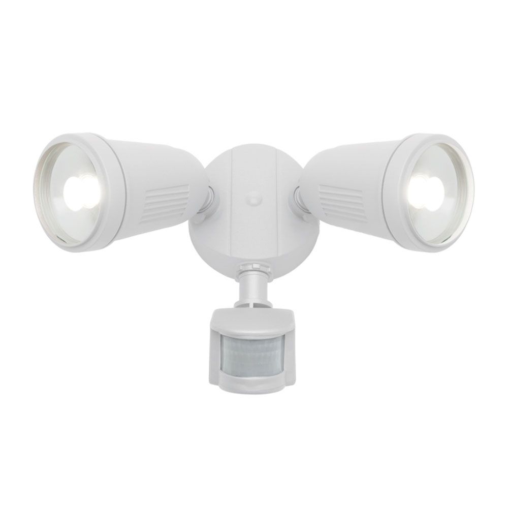 Buy Security Wall Lights Australia Otto II 3CCT 2X12W LED Floodlight With Sensor White - MXD6712WHT-SEN