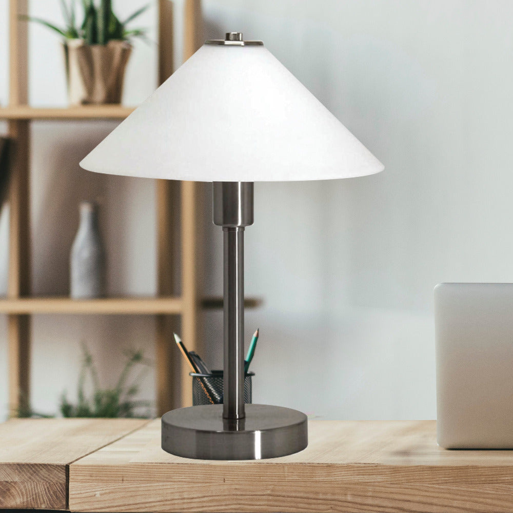 Buy Table Lamps Australia Ohio 1 Light Table Lamp Gun Metal & Opal Matt - OHIO TL GM