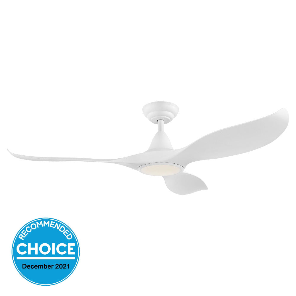 Buy DC Ceiling Fans With Light Australia Noosa 52" DC Fan ABS Light Matt White - 202971