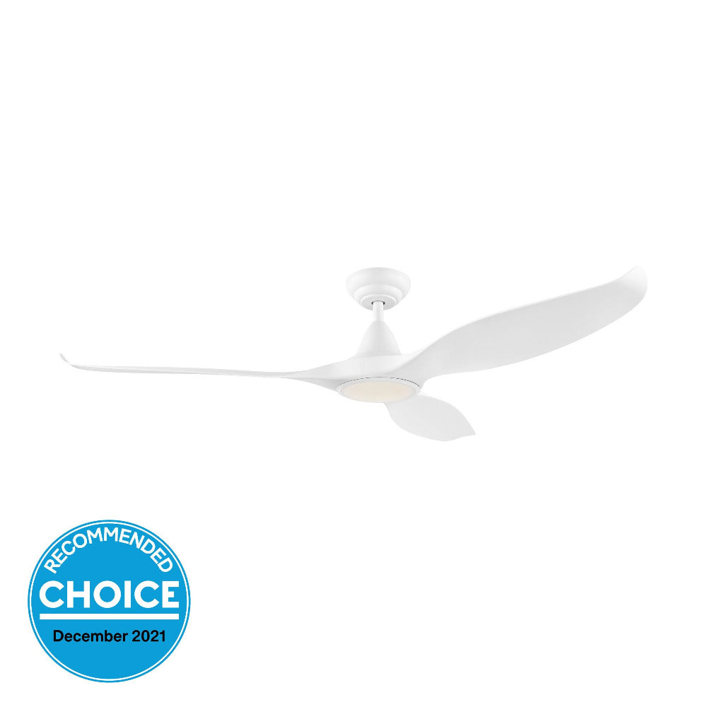 Buy DC Ceiling Fans With Light Australia Noosa 60" DC Fan ABS Light Matt White - 202973