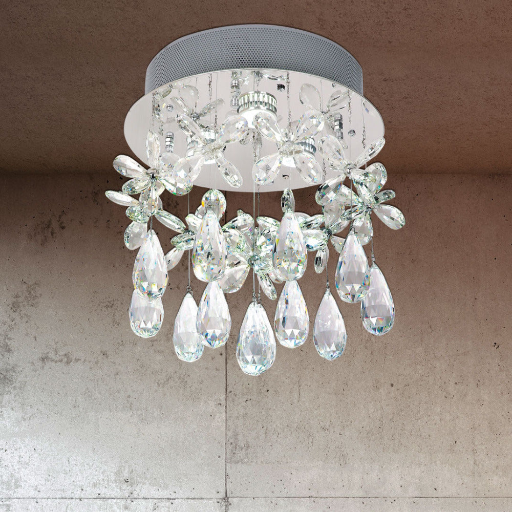 Buy Flush Mount Lights Australia Paradis 3 Light 320mm Stainless Steel Flush Mount Chrome & Clear - PARADIS CTC32-CH