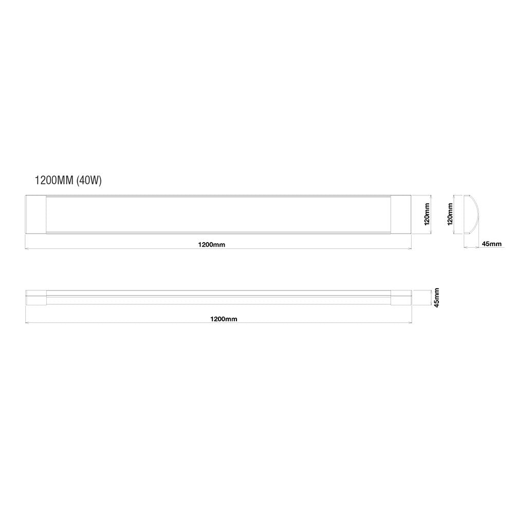 Buy LED Batten Lights Australia Pilot LED Batten Light L1200mm White polycarbonate 3 CCT - MLPB12345W
