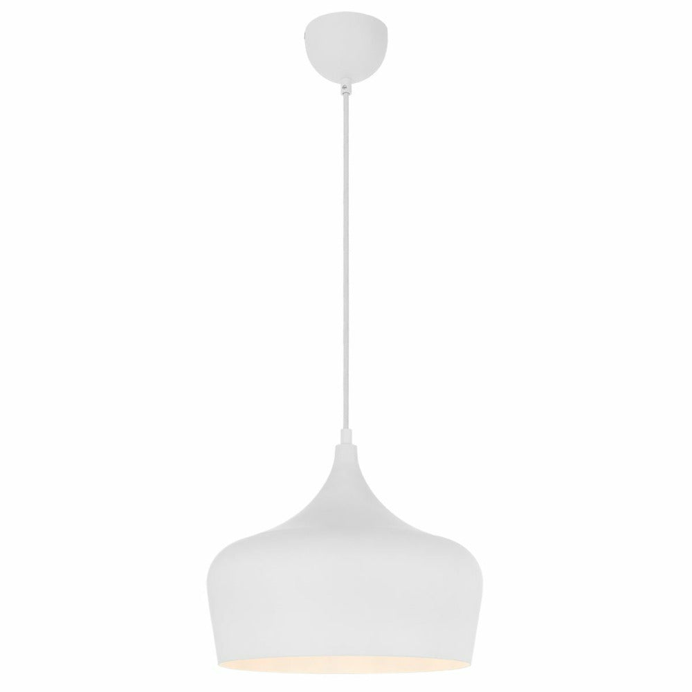 Buy Pendant Lights Australia Polk-30 1 Light Pendant White Brushed, White POLK PE30-WHB