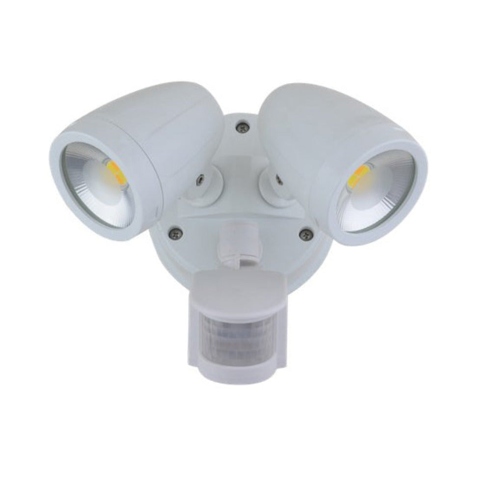 Buy Security Wall Lights Australia Vaccus Exterior 2 Spotlight Sensor White Aluminium 3 CCT - TLVA3026WS