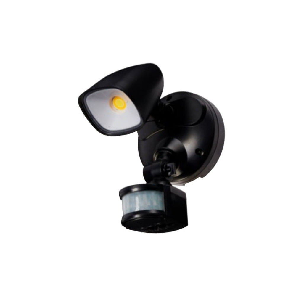 Ranger Single Spot LED Outdoor Flood Light 12W Tricolour Sensor Matt Black - MLXR3451MS