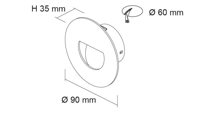 Buy Step Lights Australia DARHAM ROUND S9317 Recessed LED Step Light White 12V 1.5W 3000K - S9317 WH