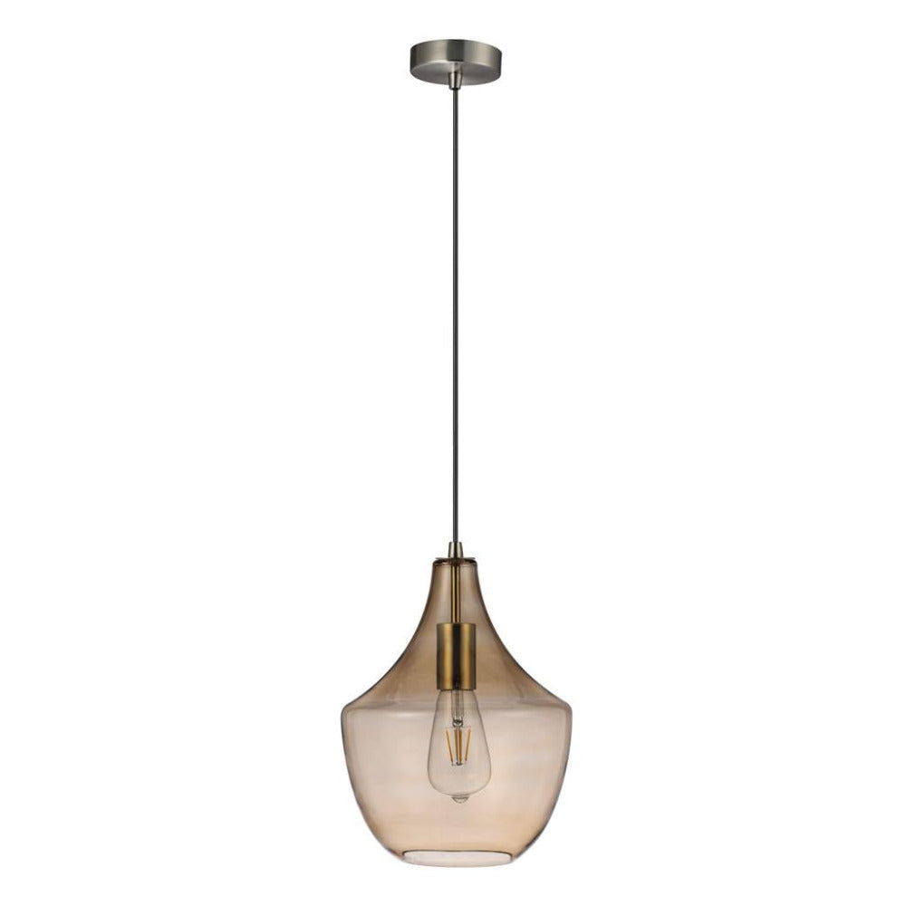 Buy Pendant Lights Australia Sail Pendant Light W230mm Antique Brass Amber Glass - 22755