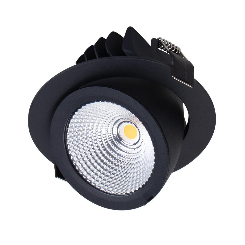 Buy Recessed LED Downlights Australia Scoop Recessed LED Downlight 25W Black Aluminium 3CCT / DALI - 20471