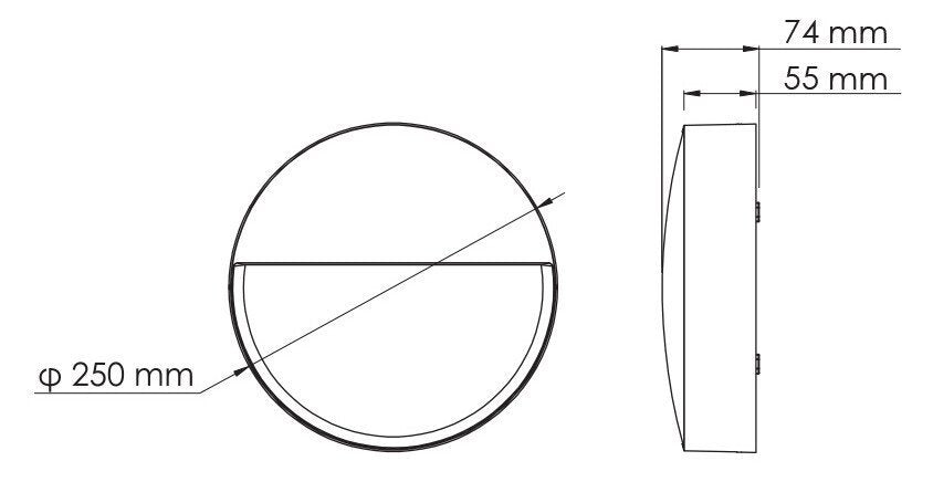 Buy LED Bunker Lights Australia COOPER II SE7182TC Round Eyelid LED Bunker Light Black 12W TRI Colour IP65 - SE7182TC/BK