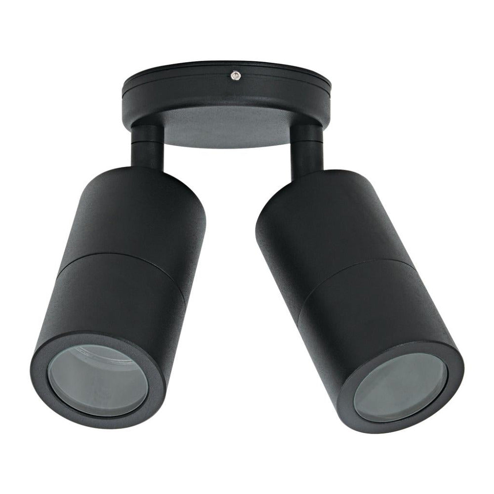 Buy Exterior Spotlights Australia Shadow Exterior Spot 2 Lights Black Aluminium 3CCT - 49056
