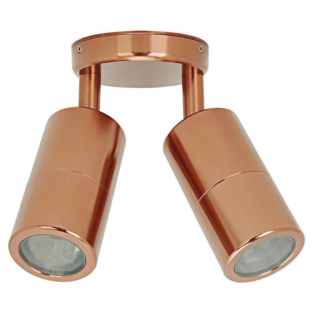 Buy Exterior Spotlights Australia Shadow Exterior Spot 2 Lights Solid Copper 3CCT - 49059